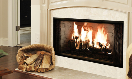 wood burning zero clearance fireplace