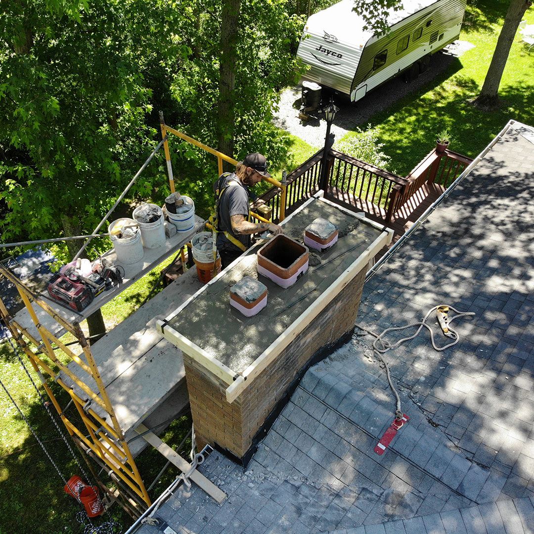 Chimney crown rebuilding in North Buffalo NY