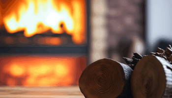 Wood fireplace insert in Rochester, NY.